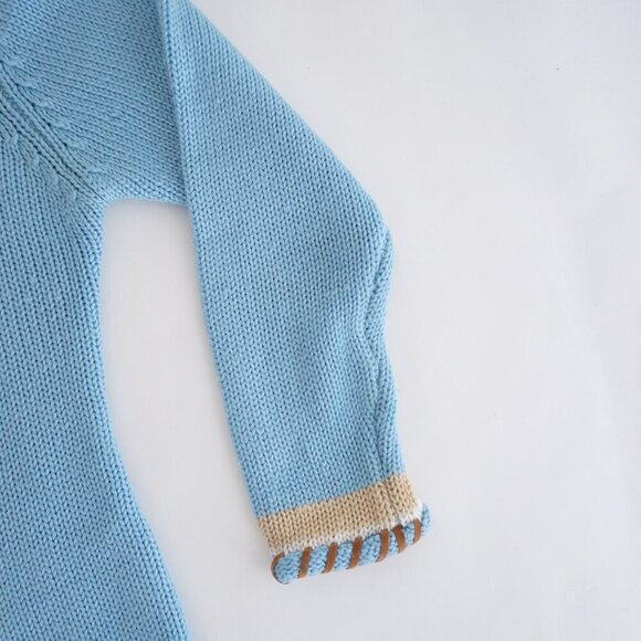 Vintage I.C.I.E Roma Sky Blue Knit 3D Crewneck Sweater S - Picture 5 of 10
